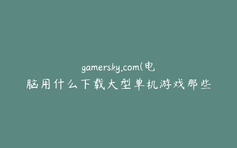 gamersky.com(电脑用什么下载大型单机游戏那些软件网站)